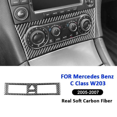 Kohlefaser Auto Mittelkonsole Verstellung Warnblinklicht Panel Verkleidung Aufkleber Für Mercedes Benz C-Klasse W203 2005-2007