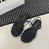 2025 summer French new twist woven open-toed Roman sandals flat versatile comfortable strap sandals