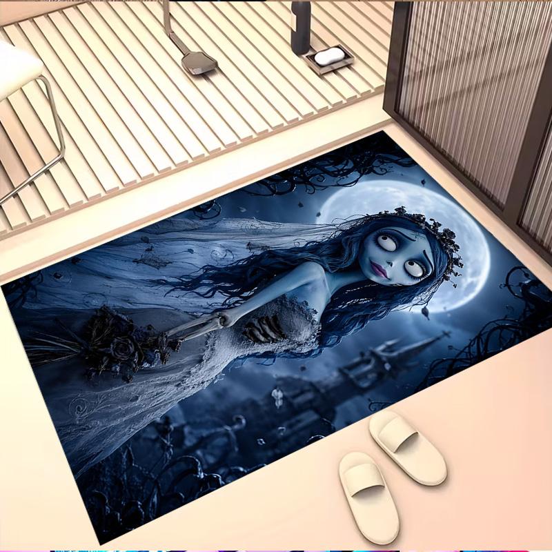 Corpse Bride Print Rug, Washable Floor Carpet, For Entryway Dorm Laundry Room Office Study, Home Decor Birthday Christmas Gift