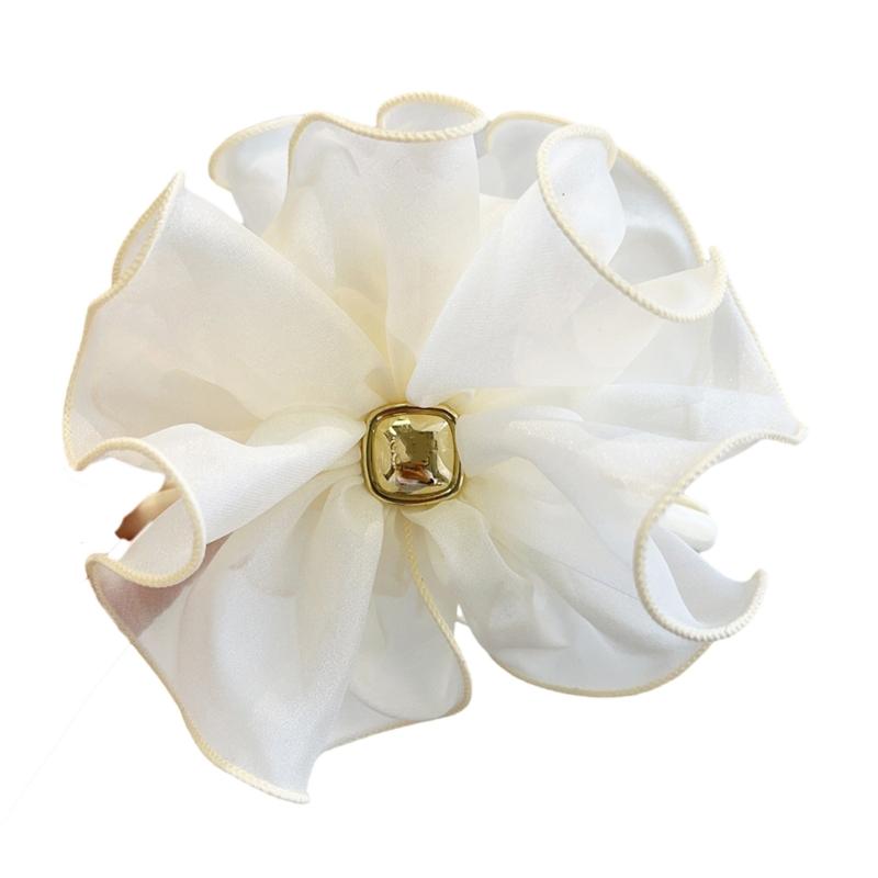 

Unique Beach Tulle Flower Hair Claw Clip Ponytail Claw Beach Hair Holder Barrettes Hair Adornment Hair Ornaments бежевий