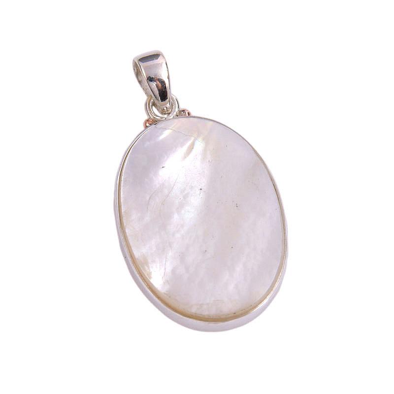 Natural Mother Of Pearl Gemstone Handmade 925 Solid Silver Pendant 1.75'' N5t14