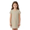 Girls Casual Dress Summer Linen Cotton Blend Short Sleeve Pockets Straight Cut Comfortable Lightweight Dress for Everyday Wear