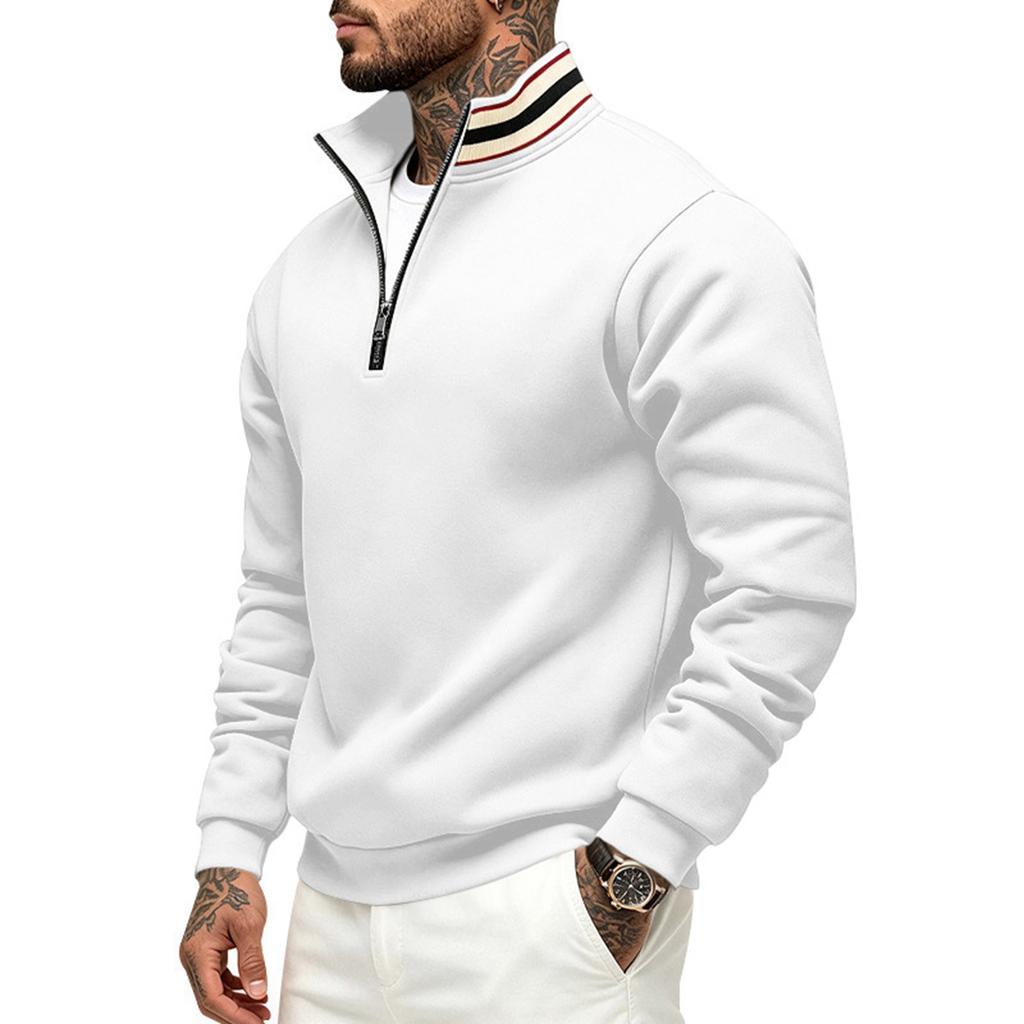 Men's Loose Fit Stand Collar Sweatshirt for Fall Winter Casual Sports