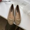 Fashion SUOJIALUN 2025 Autumn Women Flat Shoes Fashion Round Toe Shallow Slip On Ladies Elegant Ballerinas Shoes Casual Dress Ballet Sho
