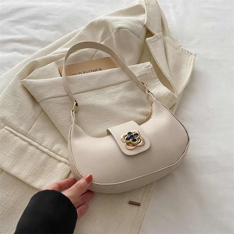 New Retro 2025 Bag Women's Fashion Versatile Texture Crescent Commuter Messenger Bag High-end Shoulder Armpit Bag