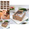 Portable 12pcs Kraft Paper Christmas Gift Candy Cookie Muffin Cake Boxes Featuring Eco-friendly Design