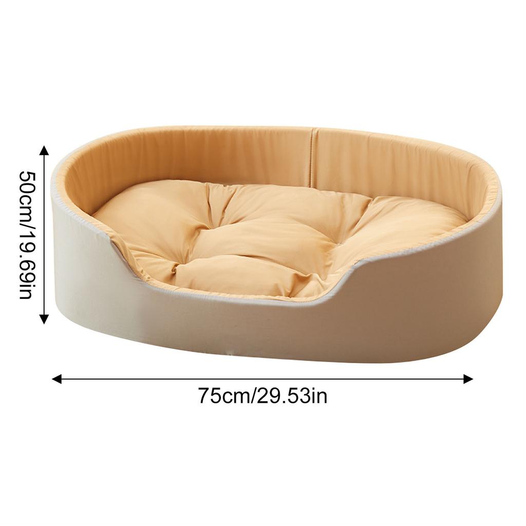 Dog Bed For Small Medium Dogs And Cats, Washable Deluxe, Non-Slip Bottom, High And Low Sides, With Four-Season Universal Detachable Mat No Sticky Hair