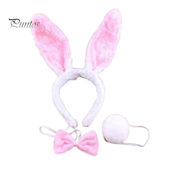 

Костюм животного с ушками, повязкой на голову, хвостом, галстуком-бабочкой, набор для малышей и детей, регулируемый плюшевый костюм животного для Хэллоуина, косплей-представление Rabbit