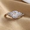 2026 New Bow Fashion Diamond-encrusted Zircon Cross Ring Women's High-end Light Luxury Wedding Ring Jewelry