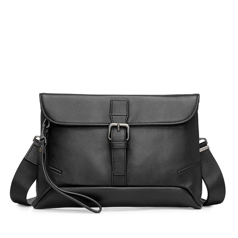 

New JAGUAR Cow Leather Shoulder Bag Crossbody Bag Men s Black JX1230253101 29.0*4.1*20.1CM