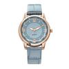 Women's Crocodile Pattern Leather Quartz Watch with Inner Shadow Numerals