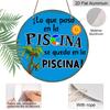 2D Flat, 1pc Spanish Pool Party Decoration Sign, Funny "The Secret of Quiet" Phrase, Tropical Palm Tree Design, for Poolside, Bathroom, Garden