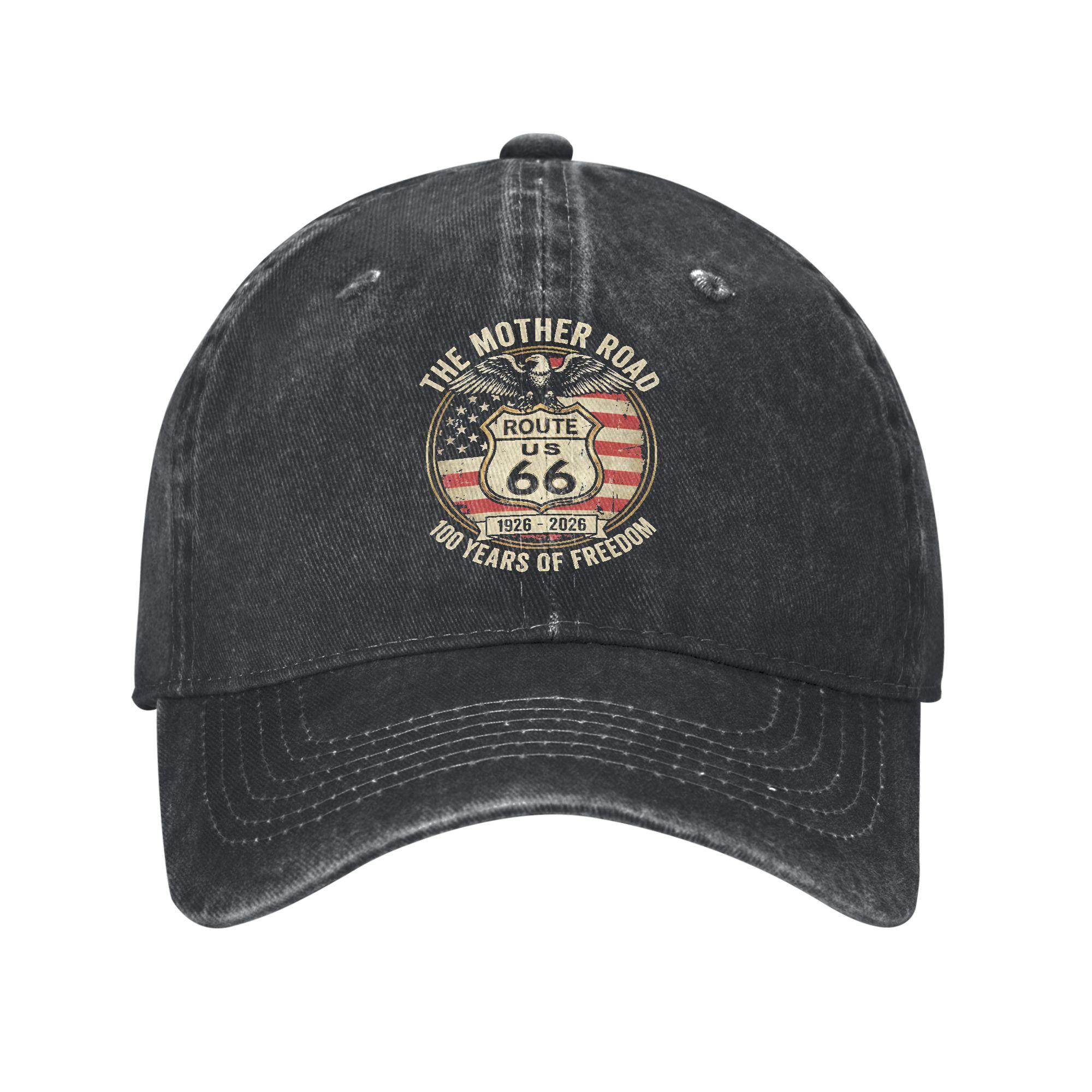 YIRAN Dayang hat Routes 66 100ste Verjaardag The Mother Road Bedrukte Petten Voor Unisex Katoen Trucker Pet Casual Hoofddeksel Pet Verstelbaar Adjustable