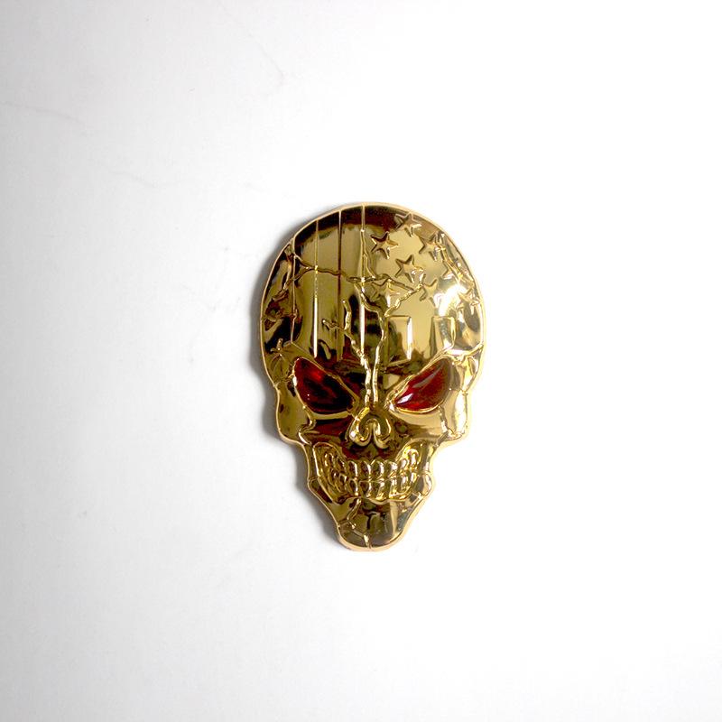 Skull Metal Alloy Car Emblem Decorative Sticker - Scratch Cover & Body Decoration Accessory