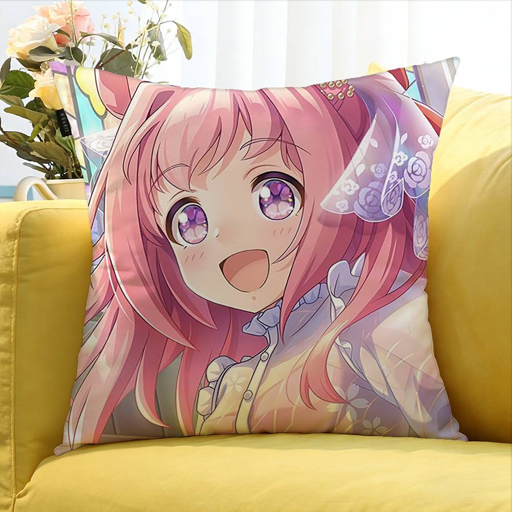 Haru U-Urara U-Umamusume Various Sizes Square Pillow Case For Car Home Bedchamber Decor