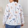 Plus Size Women's Long Sleeved New Fashion Printed Shirt Top
