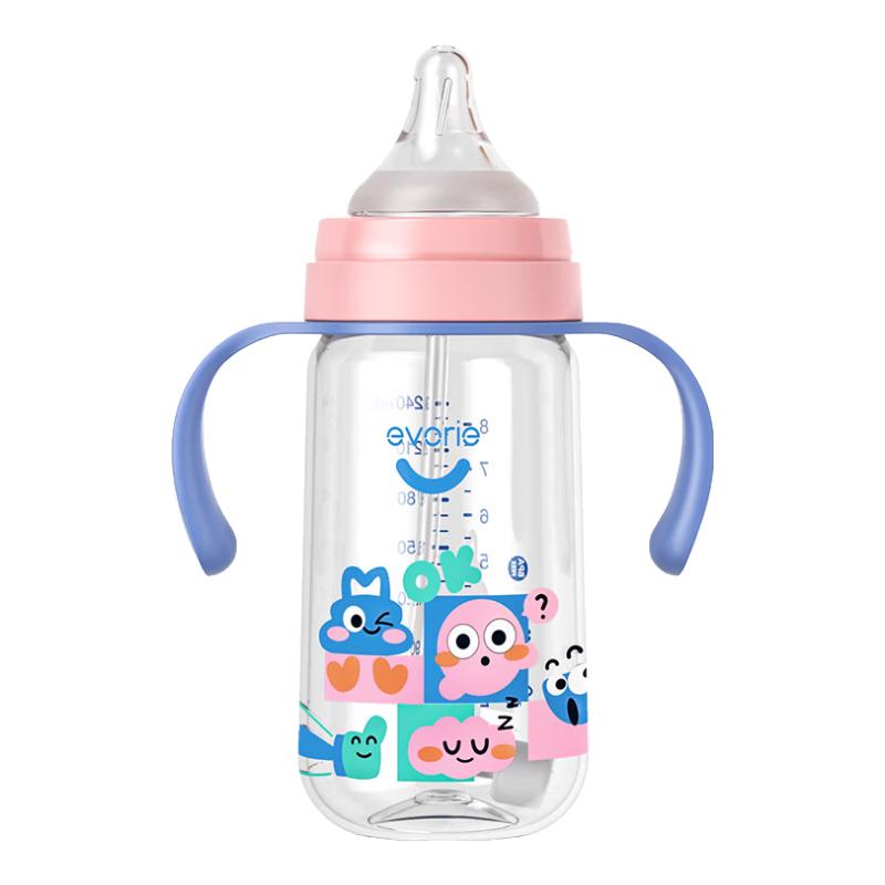 Evorie Wide-Mouth Baby Training Bottle with Handles 240ml