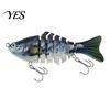 7-Section Swimbait 9.5CM/13.7G Multi-Jointed Fishing Lure with Hooks, Slow Sinking Swimbait, Hard Artificial Bait Bionic for Freshwater Saltwater