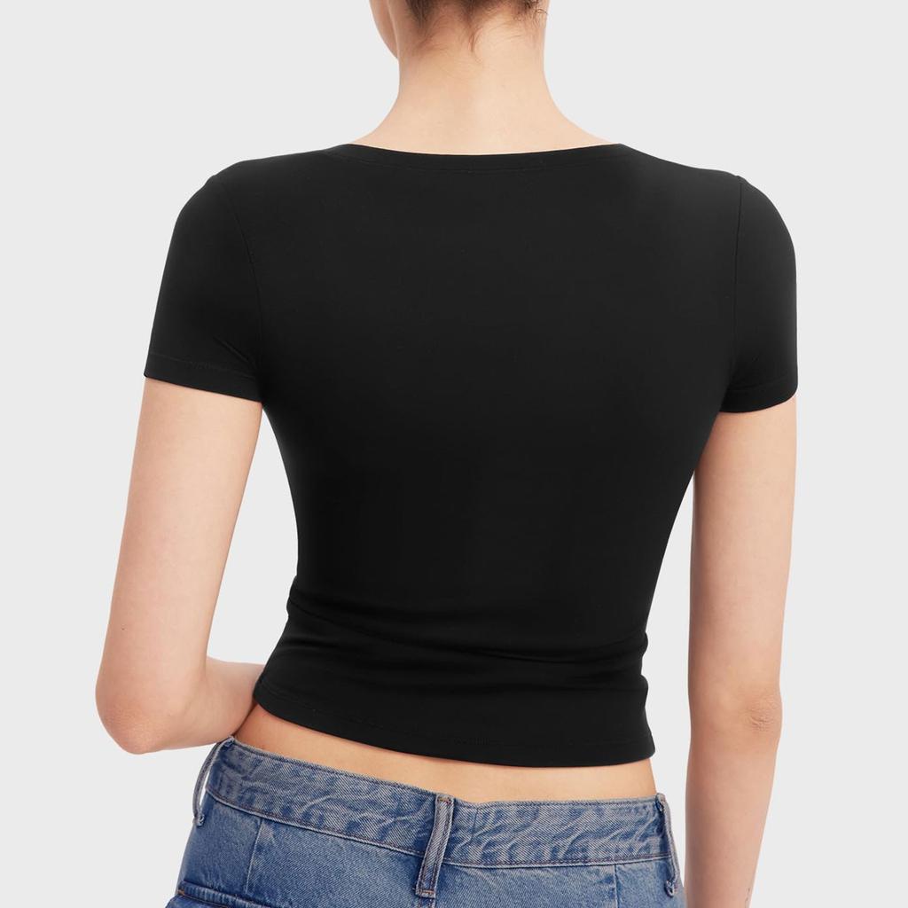 Women's Sexy Short Sleeve O Neck T Shirts Slim Fit  Going Out Tops