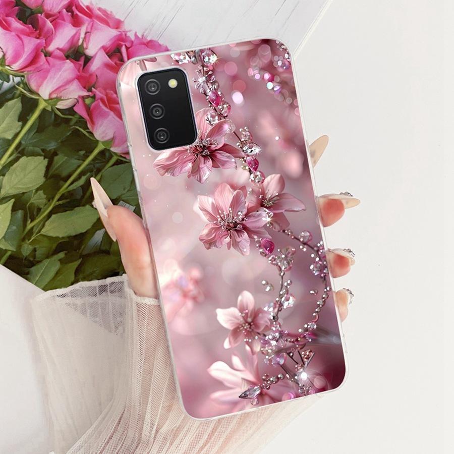 Case For Samsung Galaxy A03s A03 Core A03 Phone Cover for SamsungA03 A 03 S Soft Silicone TPU transparent Painted Flower Fundas