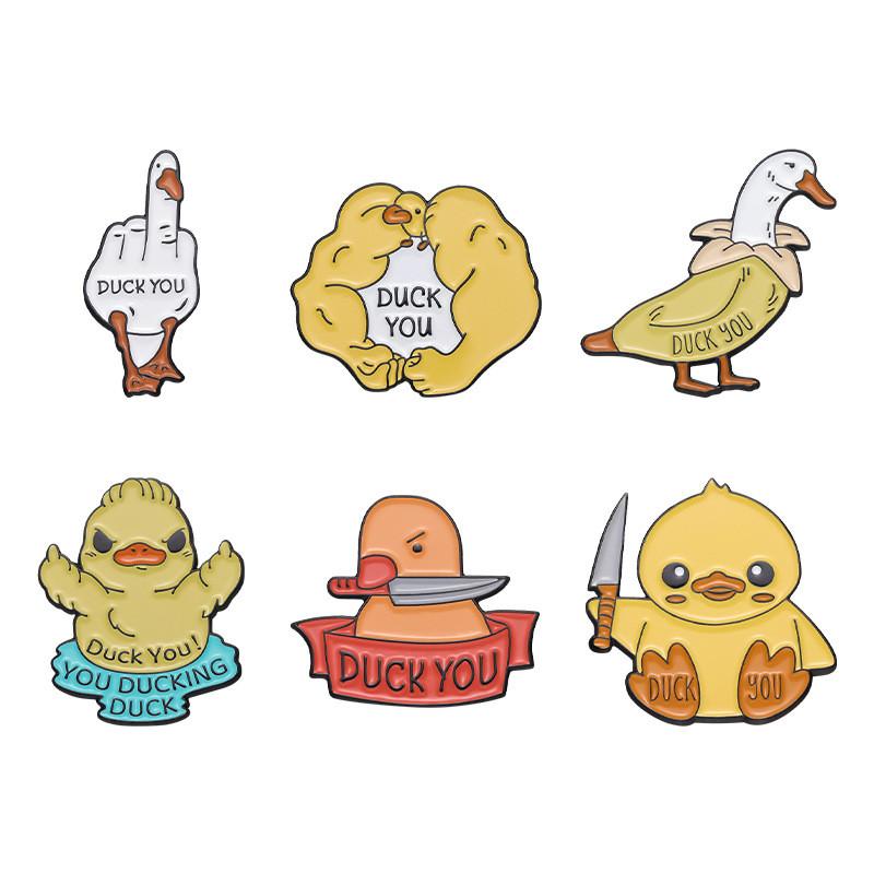 Cheerful Duck Yellow Brooch Playful Cartoon Animal Pin For Individual Style