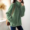 New Coral Fleece Top Jacket Women's Fleece Jacket Double-sided Fleece Fleece Thickened Women's Fleece Autumn and Winter Cardigan Sweater