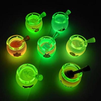 8pcs Cute Cartoon Mini Luminous Ornament Glowing Night Light Gradient Honey Jar DIY Jelwey Pendant Accessories Doll House Decor
