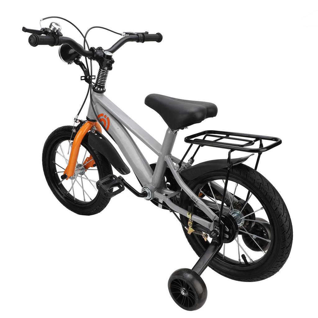 Bicicletă pentru copii mici, 14 inchi, din oțel carbon, ghidon anti-alunecare, șa reglabilă, bicicletă pentru copii cu roată de antrenament