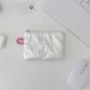 Silver Bow Pattern Wallet, Women's Headphones, Purse, Keys, Storage Bag, Bag with Zipper, Cosmetic Bag