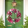 15.7inch Spring Wreath Artificial Flower Wreath with Tulips Mothers Day Valentine's Wreaths for Wall Window Party Wedding Decor