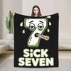 Sick Seven Funny Meme Blanket Super Warm Throw Blanket for Couch Chair Sofa Bed Autumn Winter Trendy Bedspread for Boys Girls