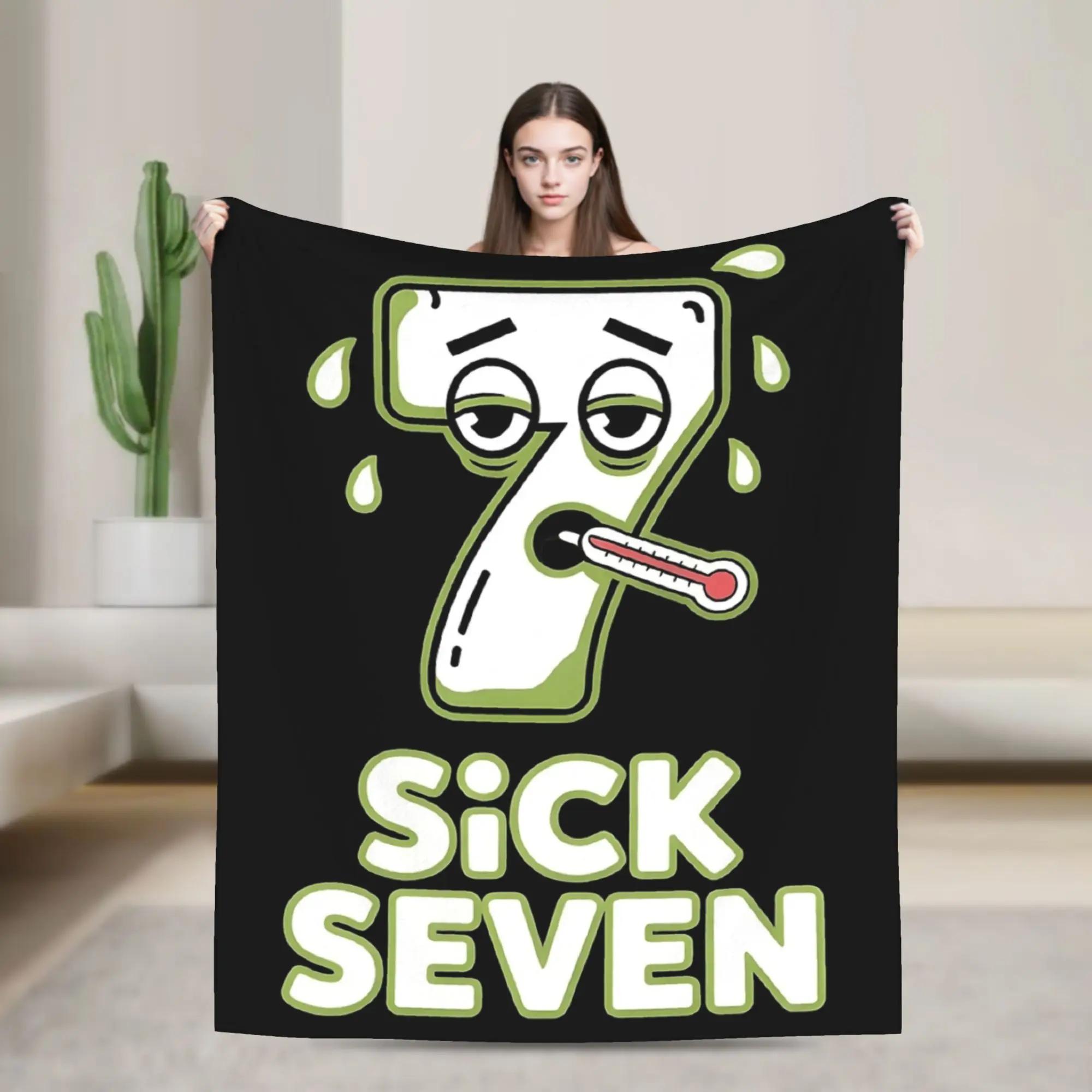 

Sick Seven Funny Meme Blanket Super Warm Throw Blanket for Couch Chair Sofa Bed Autumn Winter Trendy Bedspread for Boys Girls 40x50inch 101x127cm