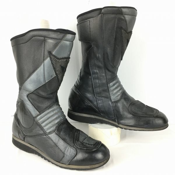 

DAINESE Leather Riding Motorcycle Boots Size 41 (Approx. 25.526.0cm) Black Side Zip Shin/Ankle Protector Bike