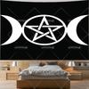 Hippie Pentagram Wiccan Wall Tapestry Moon Celtic Altar Cloth Occult Witchcraft Tapestry Aesthetic Tarot Divination Tapestries
