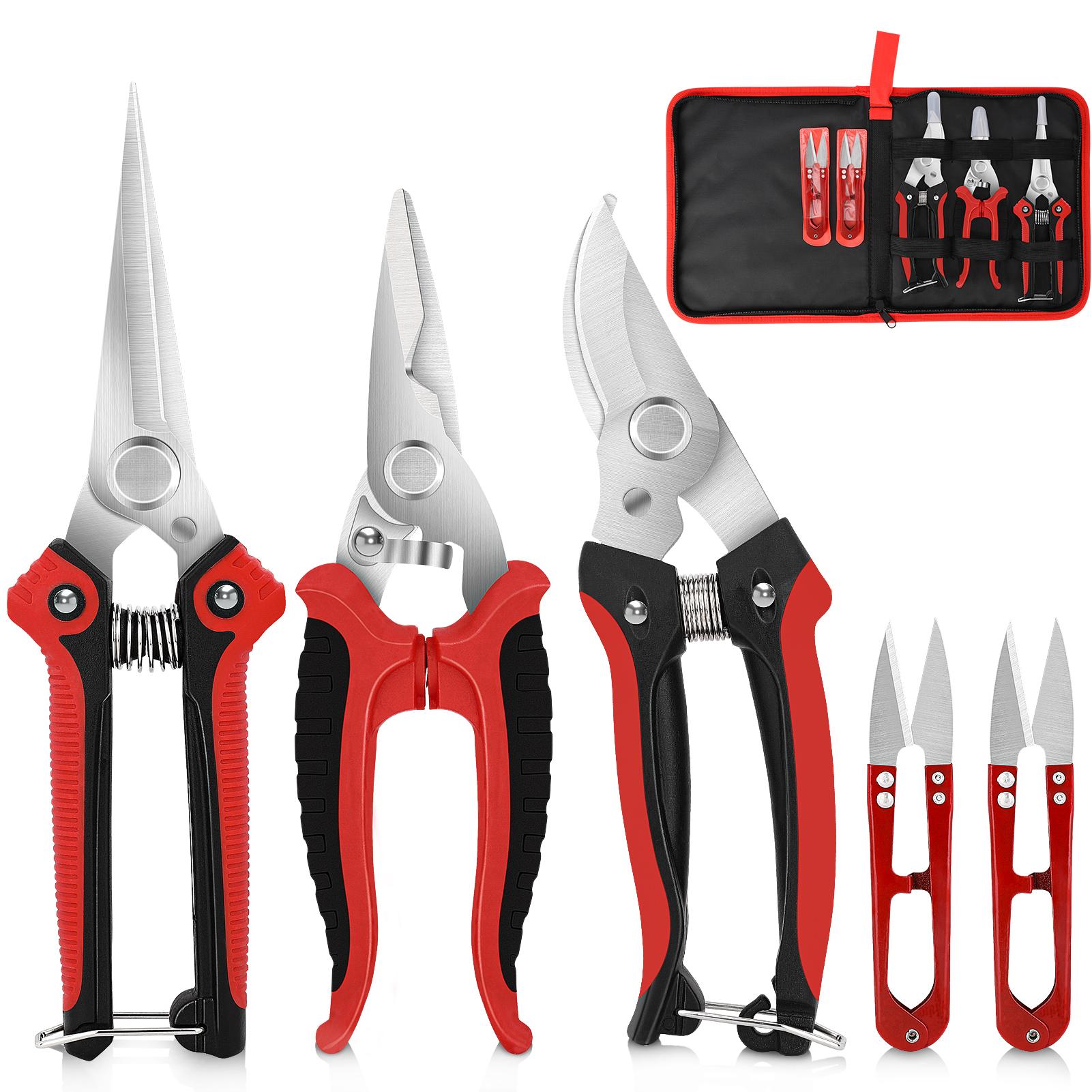 

5pcs/set Pruner Garden Scissors Professional Sharp Bypass Pruning Shears Tree Trimmers Secateurs Hand Clippers Garden Tools
