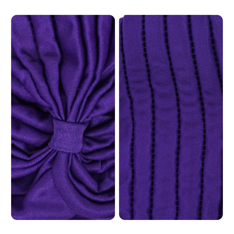 1Pcs Women'S Ethnic Style Pleated Turban Hat, Soft And Breathable, Suitable For Daily Wear, Yoga, And Fitness