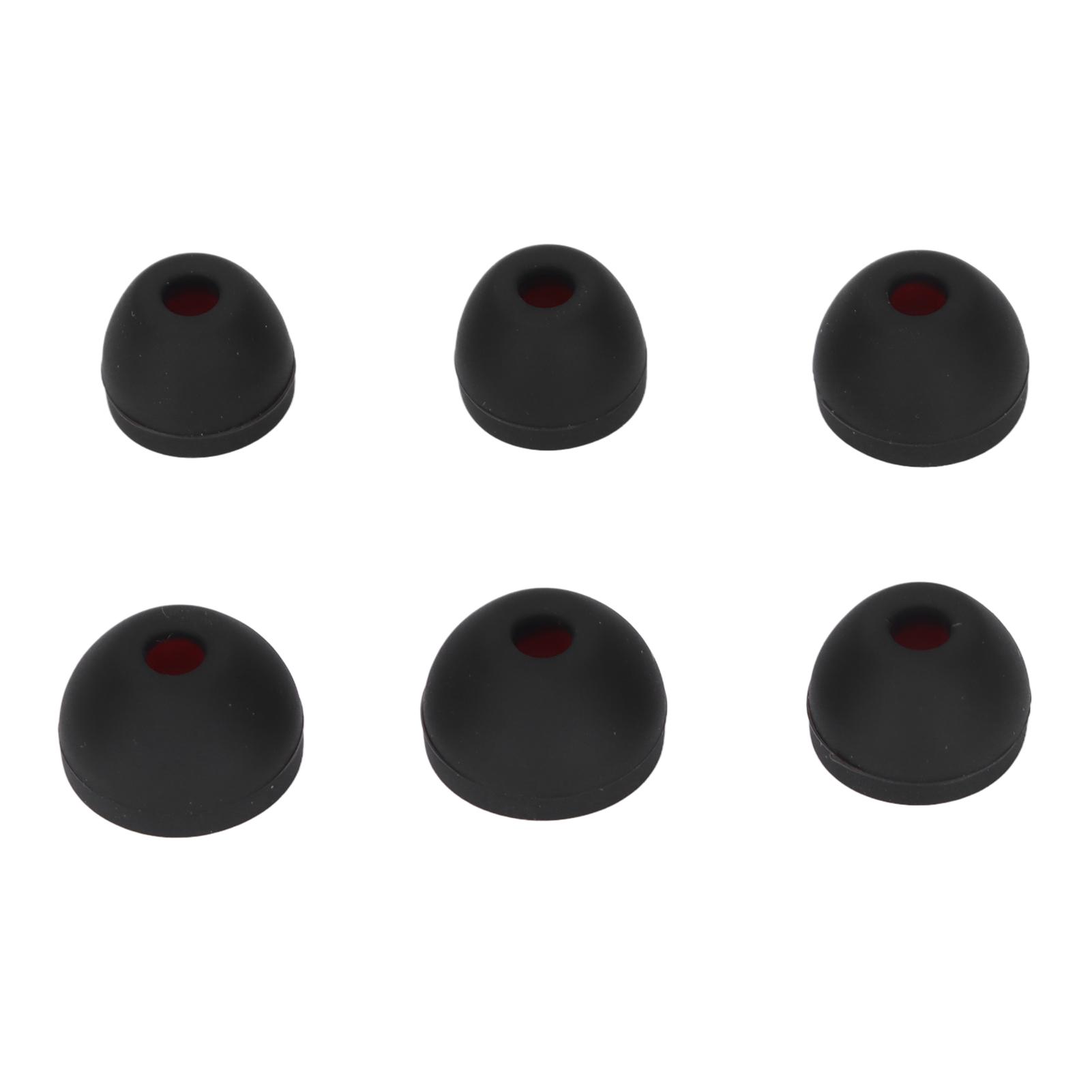 

3 Size 6 Pcs Replacement Earplugs Soft Silicone Eartips Noise Reducing Earbuds for EarphonesRed Black червоний колір чорний