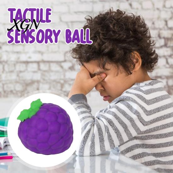 Adults Relaxation Toy Large Grape Stress Relief Toy, Slow Rebound Fake Purple Squeeze Anxiety Hand Ball Fidget for Kids