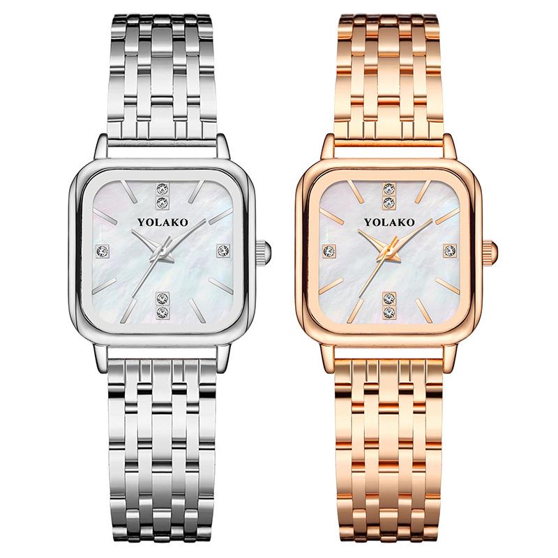 Women Square Rhinestone Inlaid Watch Female Quartz Wristwatches