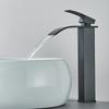 Quyanre Matte Black Waterfall Basin Faucet Single Handle Mixer Hot Cold Water Basin Crane Tap For Bathroom Wash Basin Mixer Tap