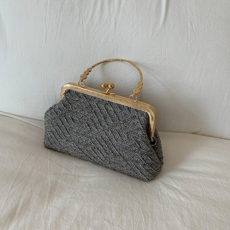 Vintage Elegant Female Shoulder Bag Luxury Design Women Clutch Purse Solid Color Portable Ladies Dinner Shell Crossbody Bags