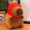 Turtle Backpack Capybara Strawberry Hat Capybara Plush Removable Accessories Super Softplushie Gift For Kids Capybara Collectors