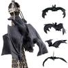 5Pcs Lifelike Fake Bat Halloween Decorations Scary Haunted House Hanging Props DIY Party Ornaments Soft Rubber Bat Toys