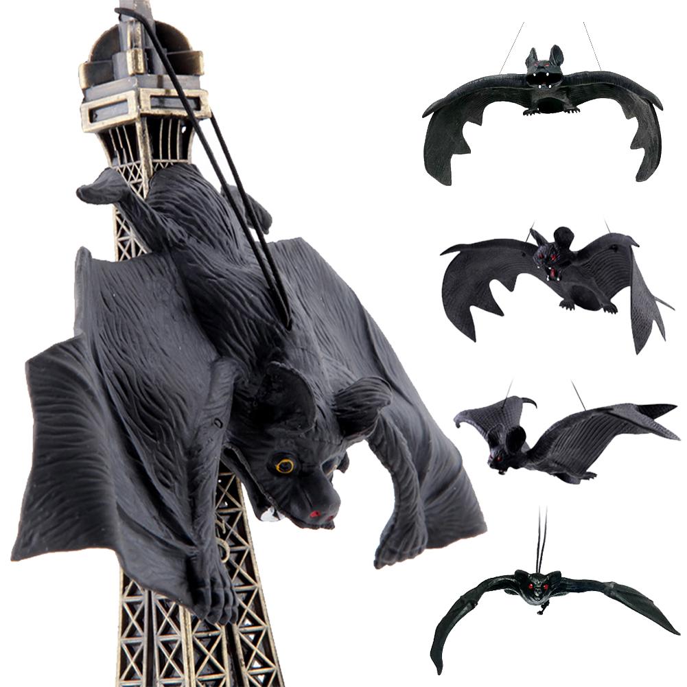 5Pcs Lifelike Fake Bat Halloween Decorations Scary Haunted House Hanging Props DIY Party Ornaments Soft Rubber Bat Toys