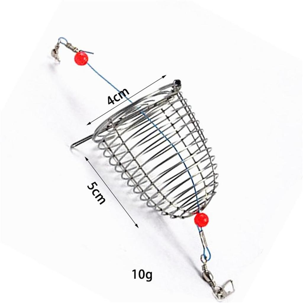 Stainless steel fishing bait basket, large size, basket type, opening/closing