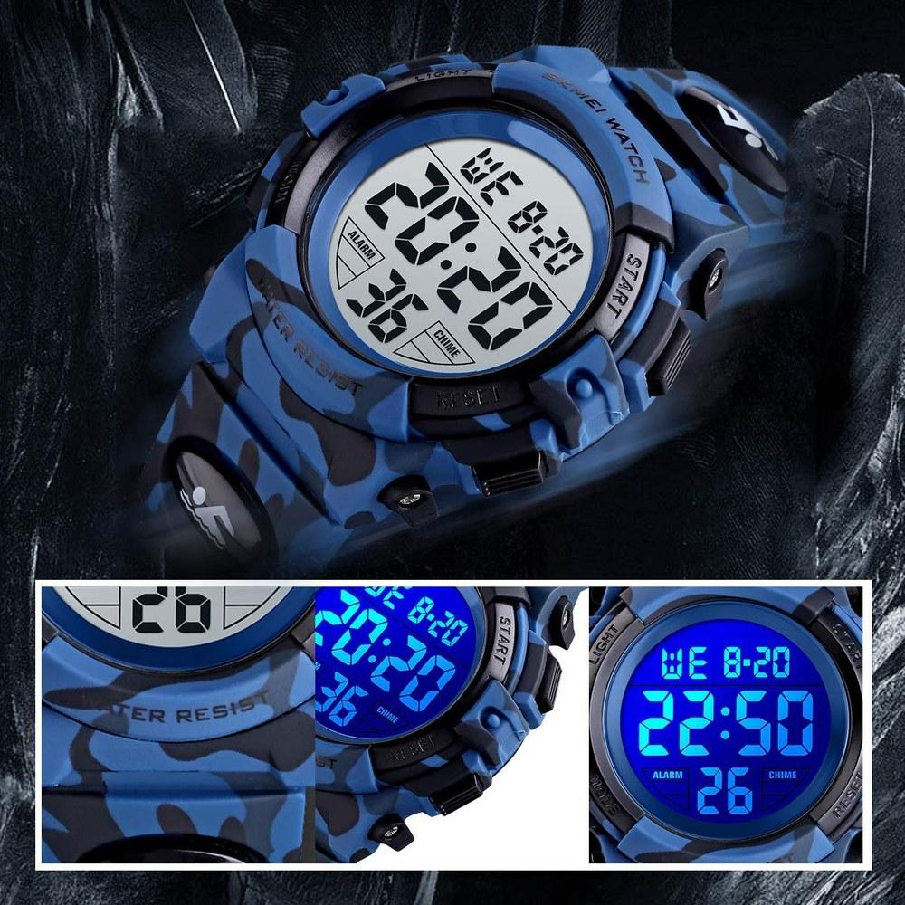 BEN NEVIS Kids Sporty Digital Watch Army Dark Blue Waterproof Outdoor LED Light Alarm Calendar Date Boys 6-15