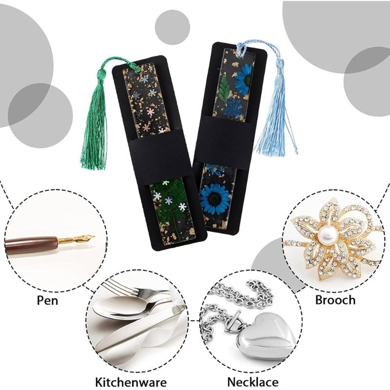 50Pcs Kraft Bookmark Sleeves Bookmark Holder Resin Bookmarks Blank Display Cards for Small Business Packaging Supplies