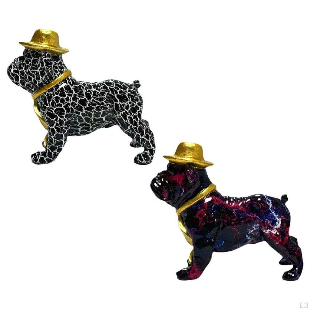 Fransk Bulldog Staty Djur Skulptur Konst Hantverk Samlarobjekt Kreativ Hund Figur Bordsskiva
