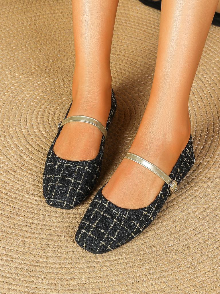 Fashion Flat Shoes for Women 2025 Spring and Autumn Mary Jane Women French Flat Shallow Ladies Shoes Plus Size Women's Shoes 42 43 44