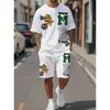 SHOW TIME Print Men'S Summer Football Short Sleeve T-Shirt Shorts Set Adult Basketball Jogging Oversized 2 Piece Set Clothes